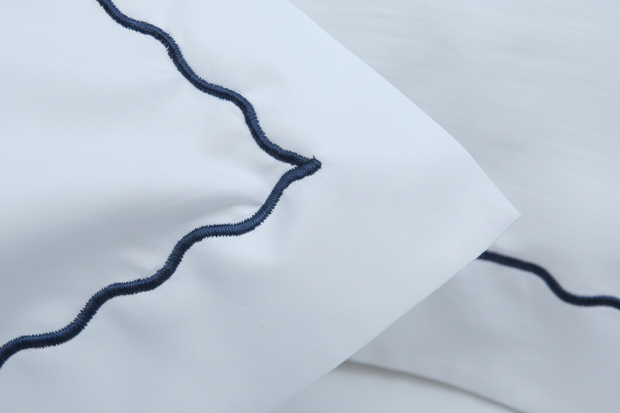 Dark Blue Ric Rac Pillowcase