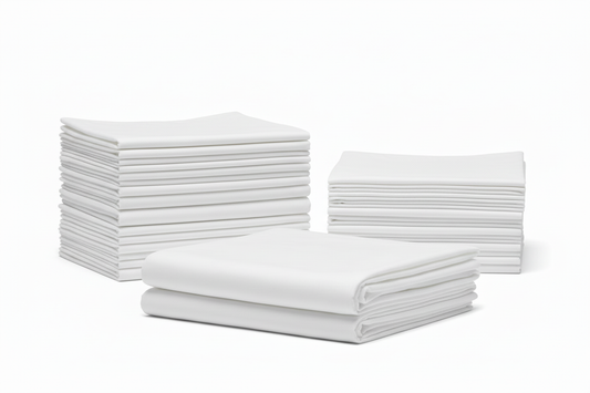 White sheets pile without wrap